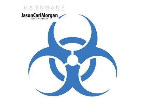 JCM® Iron On Applique Decal, Biohazard Sky Blue