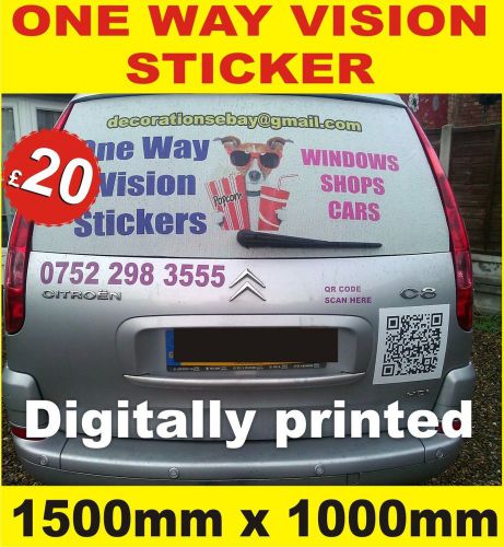 Full colour print one way vision vinyl Car Window Perforated Sign Taxi cars Shop