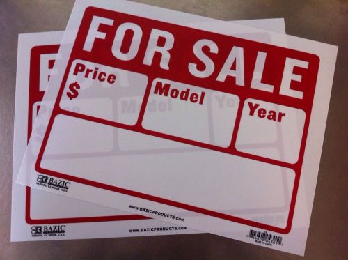 2 Pcs 9 x 12 Inch Red &amp; White Flexible Plastic &#034; For Sale &#034; Sign