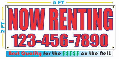 NOW RENTING w CUSTOM PHONE Banner Sign NEW Larger Size Best Price for The $$$