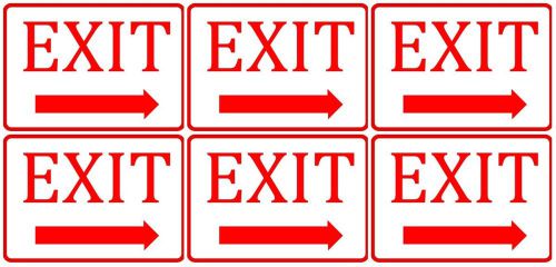 Exit Signs With Arrows Pointed Right Set Of Six Business Office Vinyl Signs