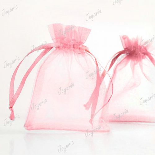 20pcs Wholesale New Pink Rectangle Organza Fashion Pouches Bags 70x90mm BB0001-8