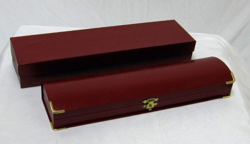 Red Leatherette Bracelet Boxes With Gold Details