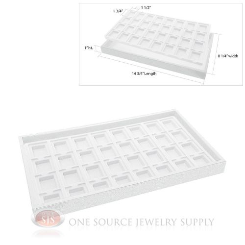 White plastic display tray white 32 compartment liner insert organizer storage for sale