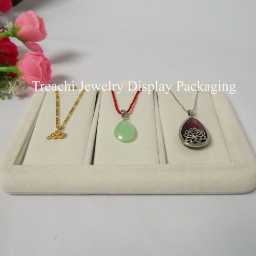 Pendant necklace tray display beige suede velvet with 3 removable pads 18*12*3cm for sale