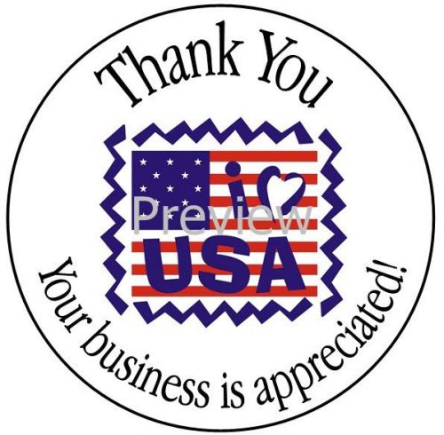 I LOVE USA FLAG #21 THANK YOU STICKER LABELS
