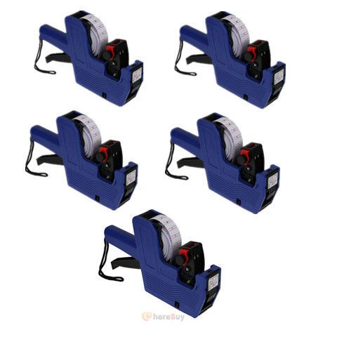 5X NEW Blue MX-5500 8 Digits Price Tag Gun with White w/ Red lines labels US