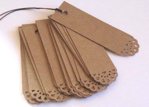 25 Handmade Kraft Dolly Tags With Braided String