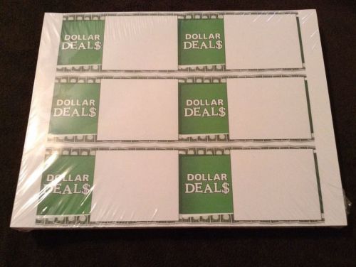 SMALL &#034;DOLLAR DEALS&#034; signs 4.75 x 2.75 LOT OF OVER 250... PERFECT STORE SIGNS