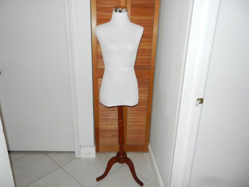 35/26/36 female torso white cover pinnable dress form with wood stand for sale
