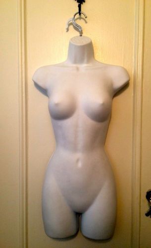 Female Mannequin Body Form w/ Hook for Hanging, Woman&#039;s Clothing Display, White