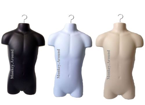 3 mannequin display hanging youth dress form clothing torso body manikin shirts for sale