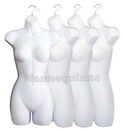 Lot of 4 white mannequin forms / plastic dress maniquin for sale