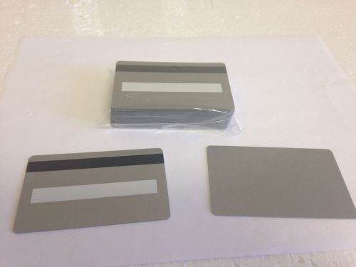 25 Silver CR80 PVC Cards HiCo MagStripe 2 Track w/ Signature Panel - ID Printers