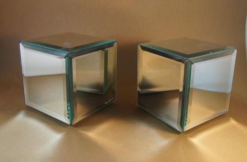 pair of 5&#034; Beveled Mirror Display Cubes