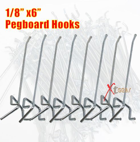 100PC 1/8&#034;x6&#034; Pegboard Hooks Shelving Pegboard Shelf For 1/4&#034; Or 1/8&#034;Peghoard