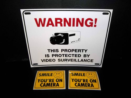 Lot of water proof cctv video security camera warning sign+window sticker decals for sale