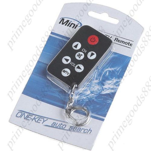 Advanced Mini Black Card Style Universal TV Remote Control with Key Chain Ring