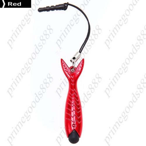 Fish Pattern Touch Capacitive Stylus Pen Smart Phone Fishing Cell in Red