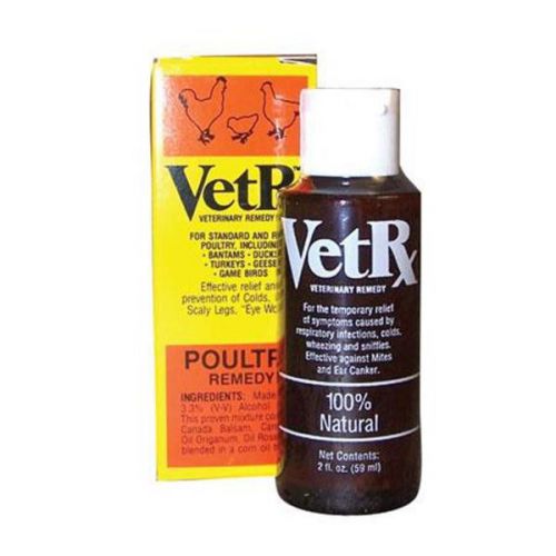 VET RX POULTRY 2oz  for the relief and prevention of colds, roup, scaly legs.