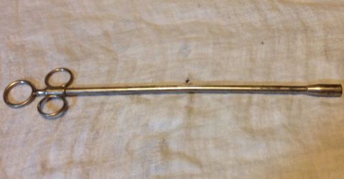 Pill Pusher Stainless Steel Vet Vintage Bolus Gun 13 1/2&#034;