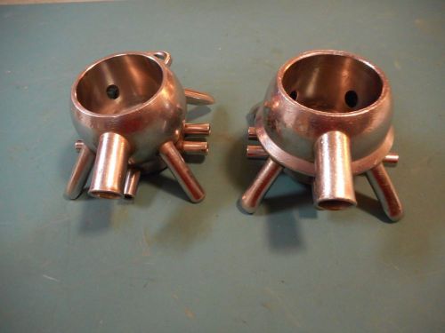 Two Old Vintage HE Stainless Steel Milking Machine Claws  De Laval