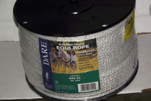 USA Dare White Equi-Rope Electric Horse Fence Braid 600ft 6MM #3094
