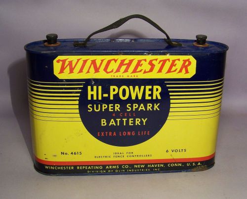 VINTAGE WINCHESTER No.4615 HI-POWER SUPER SPARK 4 CELL ELECTRIC FENCE BATTERY