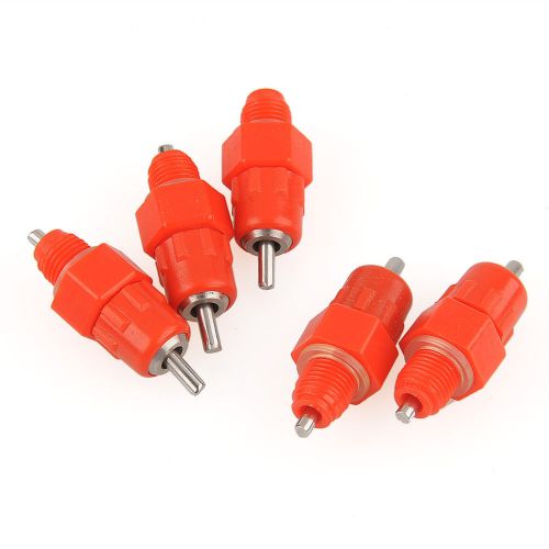 New 5pcs duck hen geese poultry water nipple drinker feeder screw in style red for sale