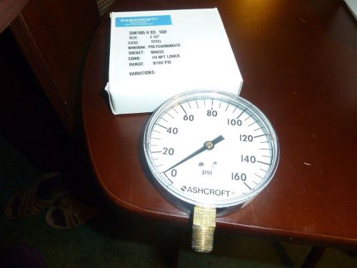 Ashcroft pressure gauge  35w1005 h 02l  3 1/2&#034; size   160 psi  new for sale