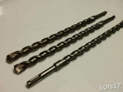 Lot 3 sds plus 5/8 x 12-3/4 (10&#034; work length) carbide rotary hammer drill bit nw for sale
