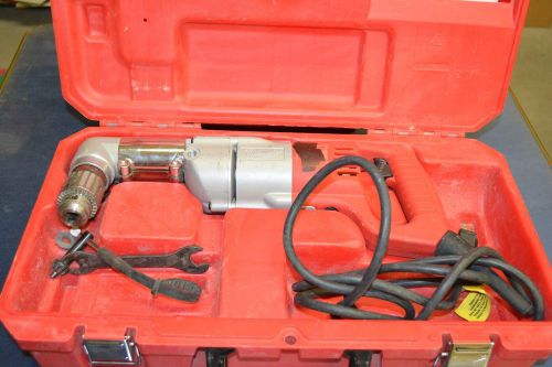 Milwaukee 3107-6 1/2&#034; right angle drill w/ case, asst. parts, nice ! quick ship for sale