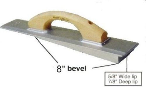 New concrete hand float w/bevel magnesium 8&#034; bevel 16&#034; x 3.25&#034; kraft tool for sale