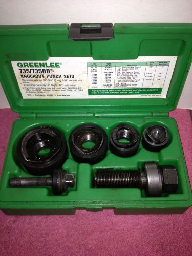 **PERFECT** GREENLEE NO 735BB KNOCKOUT PUNCH SET FOR 1/2&#034;-1-1/4&#034; CONDUIT