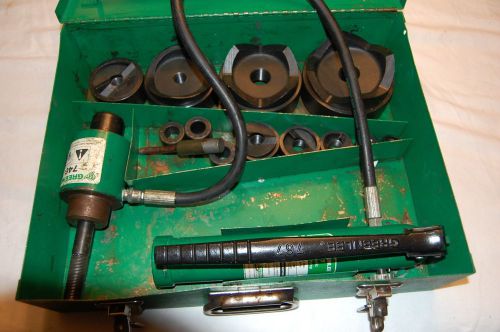GreenLee Hydraulic Knockout  Punch Set 1/2&#034; to 4&#034; (Contains 9 dies)