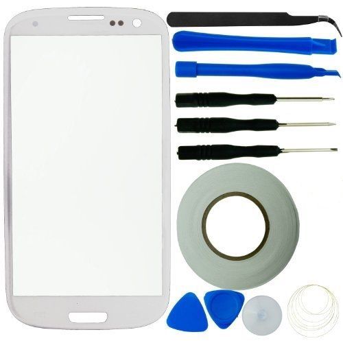 Complete glass lens screen replacement tool kit samsung galaxy s3 i9300 white for sale