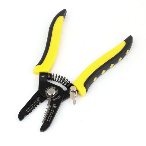Black Yellow Rubber Coated Nonslip Handle 10-24 AWG Wire Stripping Pliers