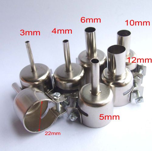 6PCS ?3/4/5/8/10/12mm nozzle for Soldering station 852 850 Hot Air Stations Gun