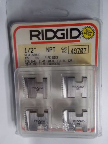 RIDGID 49707 1/2&#034; NPT 12-R REVERSIBLE THREADING DIES RH O-R 11-R 00-R 111-R 31-A