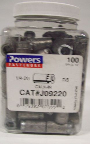 100 Power Fasteners 1/4-20 7/8 j09220