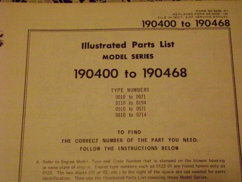 briggs and stratton parts list model series 190400 to 190468
