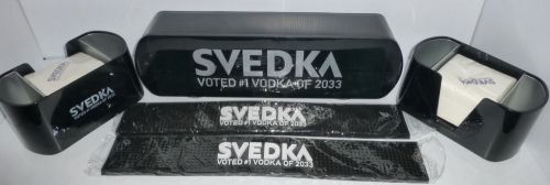 Lot of svedka vodka barware- 2 spill mats,2 bar caddies,condiment tray- man cave for sale