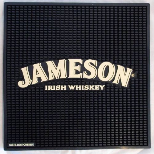 New Jameson Irish Whiskey Large Rubber Spill Mat Bar Restaurant Black White Big