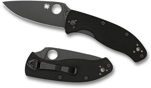 Spyderco Tenacious, Black G-10 Handle, Black Blade, Plain 4008612