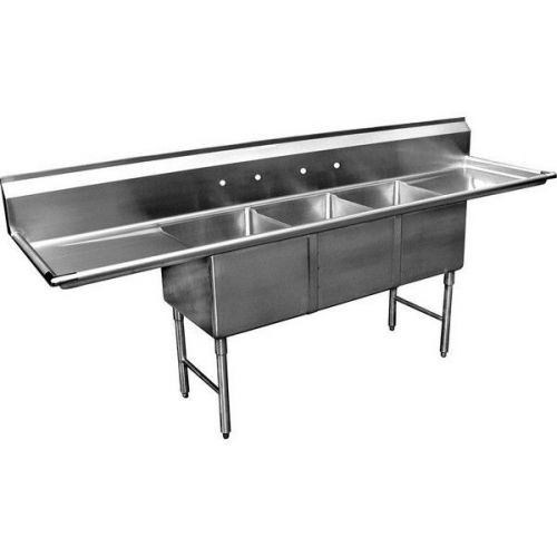 3 Compartment Bakery Depth Sink 20&#034;x28&#034; 2 Drainboard