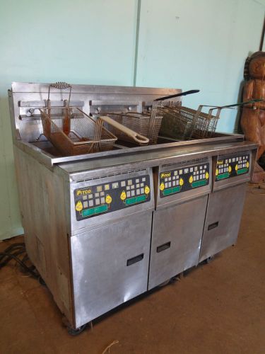 H.d.commercial &#034;pitco&#034; nat. gas ss 3 bank fryer digital touch pad programmable for sale