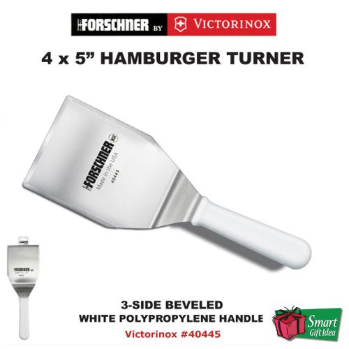 Victorinox forschner hamburger turner, 4&#034;x5&#034;, beveled edges, white handle #40445 for sale
