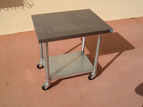 Portable table on four swivel casters, 24&#034; x 30&#034;, stainless steel top, nsf for sale