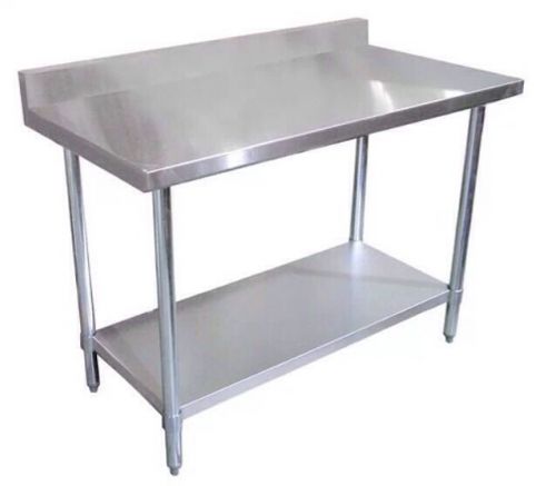 Work table 30 x 60 commercial stainless steel with 4&#034; backsplash for sale
