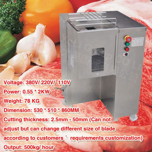 Meat cutting machine,meat cutter slicer,500kg output,two motors,two blades for sale
